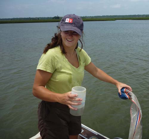 Shannon on a boat